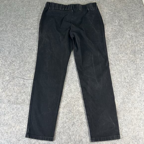 Soft Surroundings Jeans Large Black Denim Pull On High Rise Elastic Jegging - Picture 9 of 9